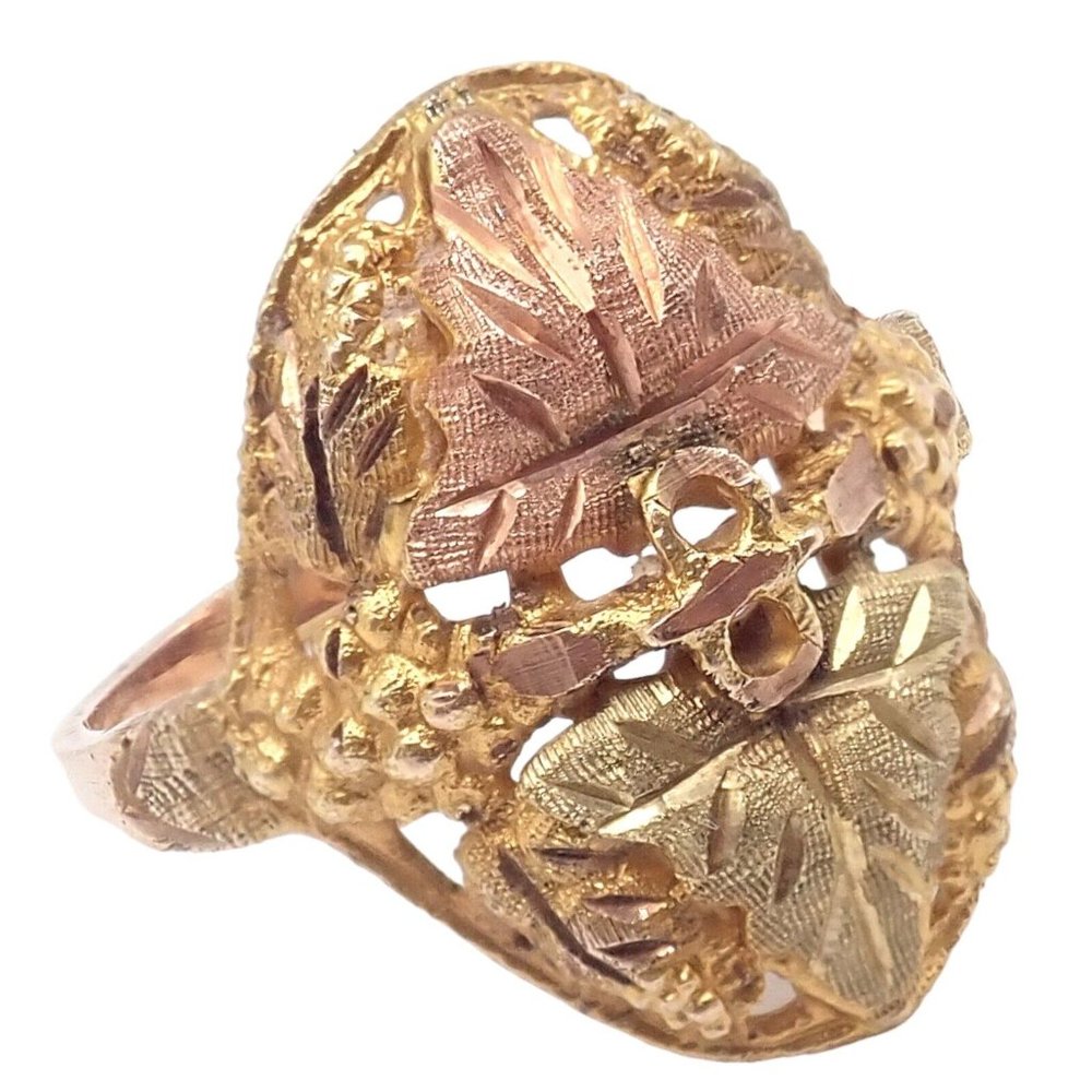 Vintage Estate 10k Multi Color Black Hills Gold Ring sz 5.5 - Picture 6 of 6